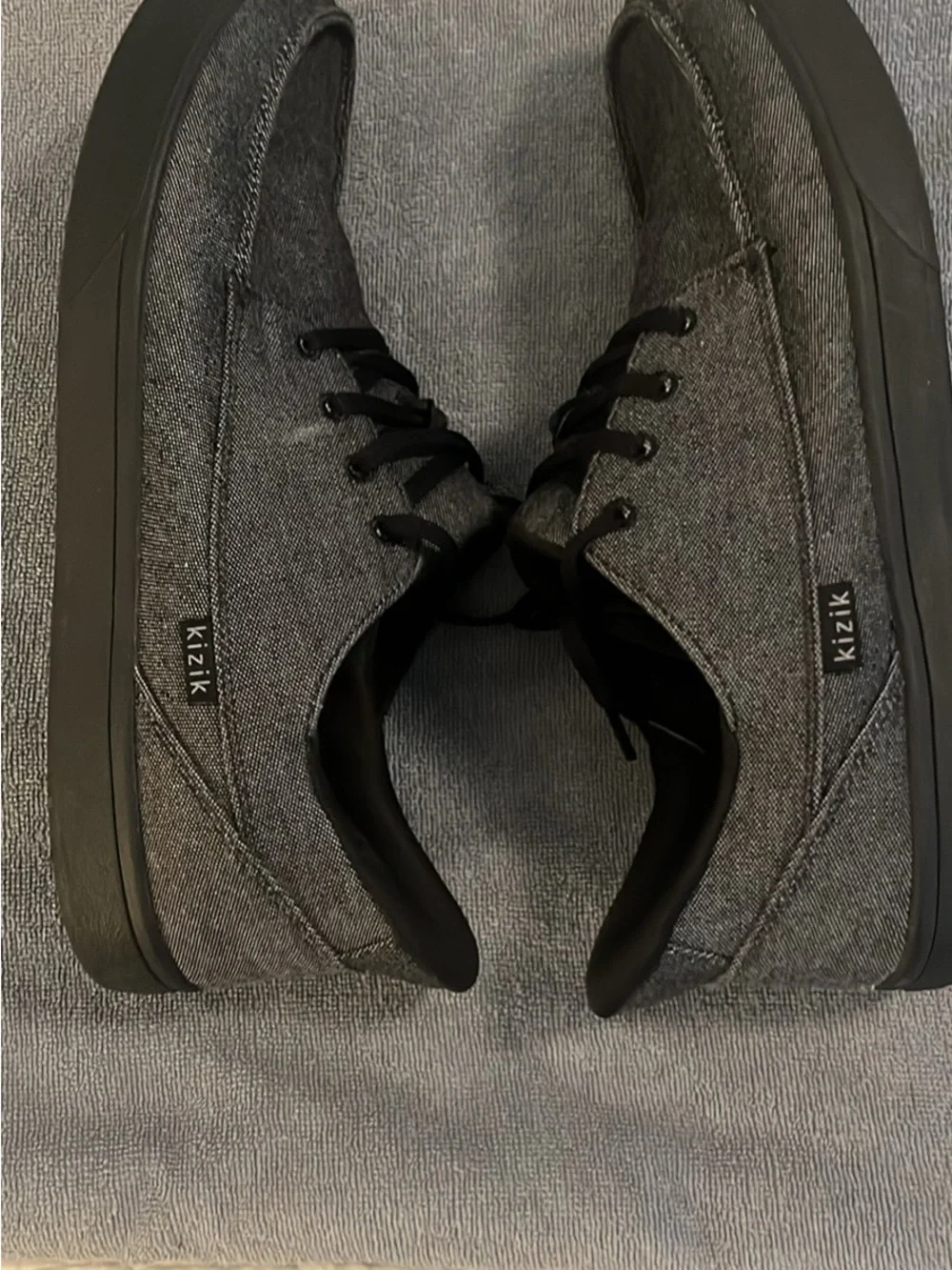 Men's Gray Canvas Slip-On Loafers with Lace Detail by